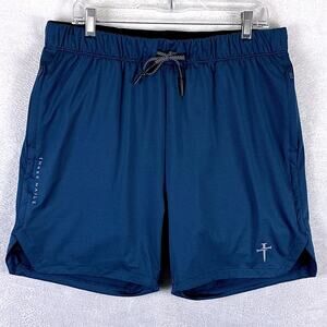 Three Nails Pro Tech 2.0 Shorts Mens XL Blue Performance Lined Drawstring Gym